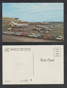 Pittsburgh Pennsylvania PA Postal Aeropuerto Internacional Aviones Automóviles - Imagen 1 de 4