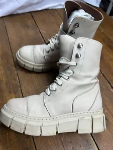Alohas Boot - Can Can Beige Combat Boots womens ankle boots Size US 6.5 23.5cm - Picture 1 of 10