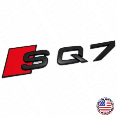 Placa de identificación emblema maletero deportivo Audi SQ7 negro mate letra trasera puerta levadiza Foto 1 de 4