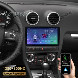 CarPlay Android 13 Radio Stereo for Audi A3 8P S3 RS3 2003-2012 2+32GB GPS WIFI - Picture 1 of 10