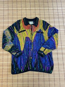 Vintage Coogi Sweater Australia Men's size Med Multi Color Mercerised Cotton - Picture 1 of 6