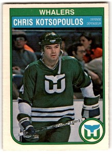 1982-83 O-Pee-Chee Chris Kotsopoulos Rookie #124 Hartford Whalers