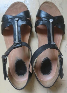 Clarks Sandalen, Schwarz, Echtleder, Sommer, Freizeit, Party - Gr. 37 / 5 - Bild 1 von 8