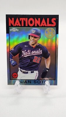 2021 Topps Chrome Juan Soto Refractor #86BC-4 1986 Anniversary Washington Nats - Image 1 of 4