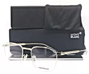 BRAND NEW MONT BLANC MB 0181O 001 SHINY PAIL GOLD AUTHENTIC EYEGLASSES 52-20 - Picture 1 of 4