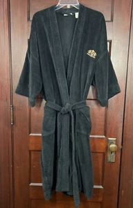 Vintage Benson & Hedges 100er schwarz Frottee türkischer Morgenmantel Herren Einheitsgröße mit Gürtel - Bild 1 von 17