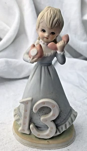 Lefton Birthday Girl Figurine  Age 13 The Christopher Collection 1983 Thirteen - Picture 1 of 5