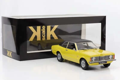1:18 Ford Taunus L 1971 Giallo Con Vinildach Nero KK-Scale Diecast - Immagine 1 di 4