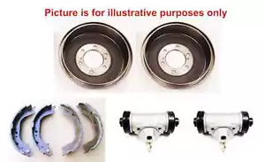 Rear Brake Shoes+Brake Drums+Wheel Cylinders For Mitsubishi L200 B40 2.5TD 06-15 - Picture 1 of 1