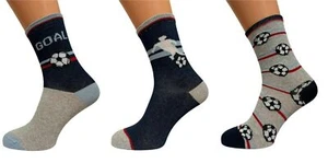 Kids Boys Goal Football Cotton Socks Ankle Novelty Sports Boot Socks All Size - Picture 1 of 2