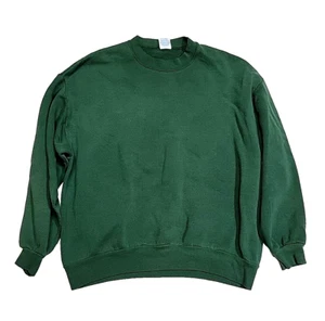 Vintage Jerzees Military Green Sweatshirt Blank Crewneck Men's XL Made In USA - Picture 1 of 6