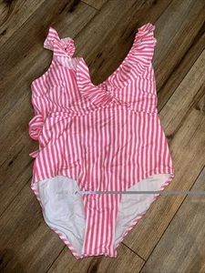 Vineyard Vines Damen Gr. M Einteiler Badeanzug Malibu Rosa Rüschen Neu mit Etikett - Bild 1 von 10