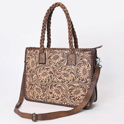 Bolso de Mano AD American Darling Cuero Floral Tooled a Mano | Bolso Maletín Western Foto 1 de 4