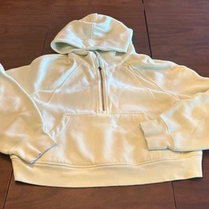 Lululemon Scuba Cropped Hoodie Half-Zip M/L Sea Mist Green - Picture 1 of 4