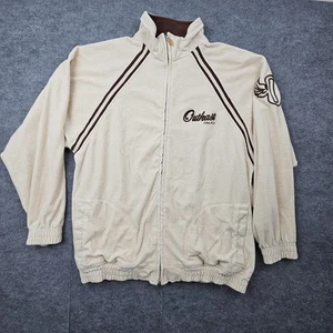 Outkast Clothing Co Chaqueta Para Hombres XL Terciopelo Beige Pista Retro Ropa de Calle Logo Y2K - Imagen 1 de 6