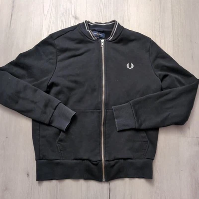 Fred Perry Sudadera Para Hombre Mediana Negra Cremallera Completa Resistente Calidad Suéter  Foto 1 de 4