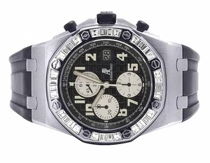 Mens 42 MM Audemars Piguet Royal Oak Offshore Bagette with 5.5 Ct of VS Diamond - Picture 1 of 9