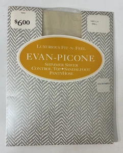 Pantimedias de nailon transparente brillante Evan-Picone de colección NOS Top de control de vainilla talla S - Imagen 1 de 4