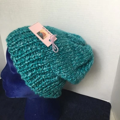 Зимняя громоздкая шляпа, новый, бирюзовый синий, ручной вязки - Изображение 1 из 4