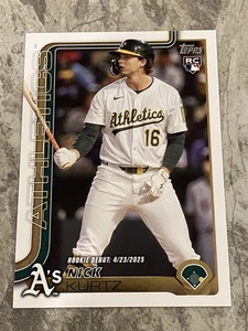 2025 Topps Update Baseball Nick Kurtz Rc Rookie Debut US197 Athletics - Bild 1 von 2