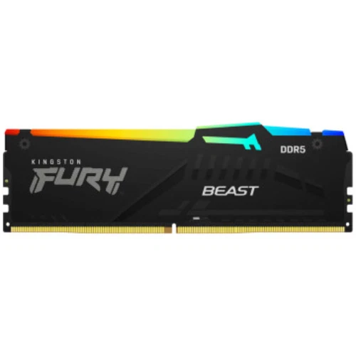 Kingston RAM Memory DDR5 32GB 6000 CL30 FURY Beast RGB Black KF560C30BBEA-32 - Image 1 of 1