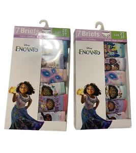 Encanto Briefs 7 pack Girls Size 2T-3T 100% Cotton Soft Comfort New 2 Packs - Picture 1 of 16