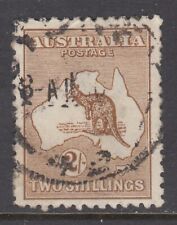 Australia Sc 43 used. 1915 2sh brown Kangaroo, Perf 12, repaired thin