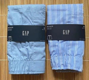 GAP 2 Paar HERREN Boxershorts Gummibund Baumwolle blau weiß gestreift Extra Large 38-40 - Bild 1 von 2