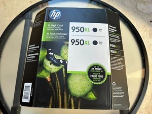 Genuine HP 950XL High Yield 2 Pack Black in Retail Box Exp May 2018 - Picture 1 of 3
