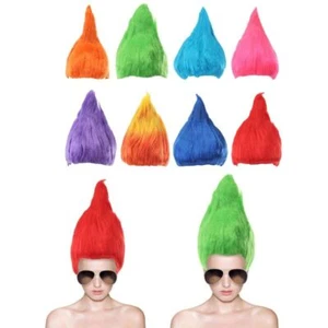 Colourful Cartoon Cosplay Troll Style Flame Wigs Soft Hair Wigs Festival - Picture 1 of 13