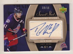 06-07 Sweet Shot Rick Nash /15 Auto Signature Sticks Blue Jackets 2006