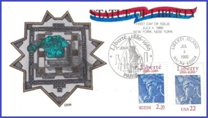 USA2 #2224 U/A COLLINS HAND PAINTED FDC Combo2 Statue of Liberty - Picture 1 of 1