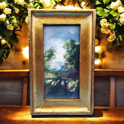 18 世纪意大利风景框印花带金色镀金框架 - 意大利制造 — 第 1/4 张图片