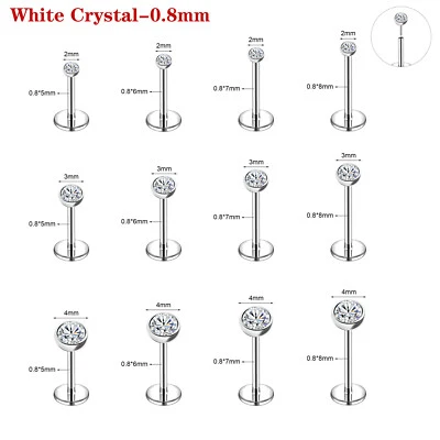 Lote de 12 piezas de pernos de cartílago de acero inoxidable con pernos de labret push-in Foto 1 de 4