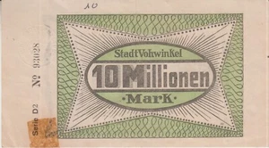 ALLEMAGNE BILLET VOHWINKEL 10 MILLIONEN MARK 1923 Serie D2 - Imagen 1 de 2