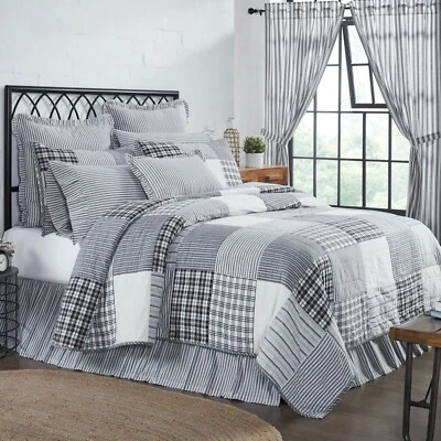SAWYER MILL BLACK QUILT SET/ACCESSORIES. CHOOSE SIZE & ACCESSORIES. VHC BRANDS - Image 1 of 4