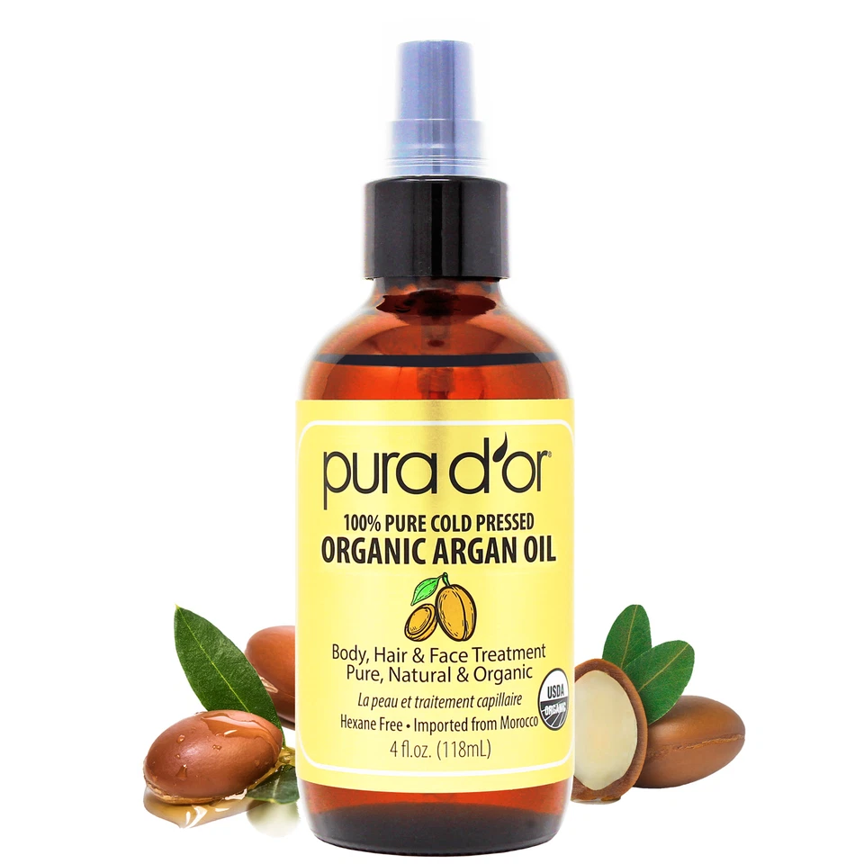 PURA D'OR Dor Moroccan Argan Oil 100% Pure Organic 4 fl oz, for Face Skin & Hair - Image 1 of 4