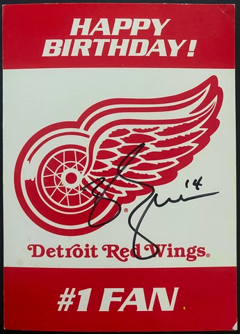 Brendan Shanahan Autographed Detroit Red Wings Birthday Card Signed NHL Hockey Cover