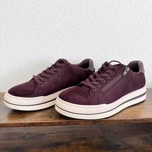 Scarpe Clarks Cloud Steppers donna taglia 9M sneakers viola stringate cerniera - Foto 1 di 13