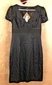 ARDEN B. Black SILK Short Formal/Party/Cocktail Dress, Puff Sleeves, NWT, S - Picture 1 of 7