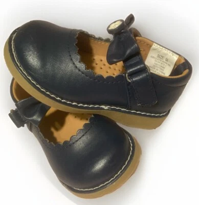Gymboree Baby Girl Dressy Mary Jane Shoes NAVY BLUE Sz 4 CuteBow🎀FREESHIP🧸 - Image 1 of 4