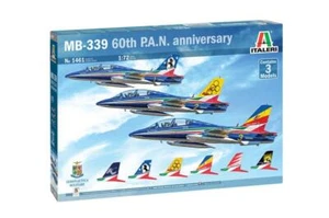 1:72 ITALERI Mb-339 60Th P.A.N. Anniversary 3 Pcs Frecce Tricolori Kit IT1461 - Imagen 1 de 2