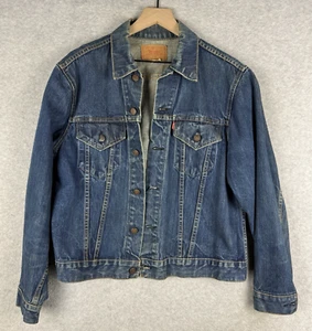 Vintage Levis Jacket Mens Blue Made USA 70s Trucker Denim Big E Type III 525 - Picture 1 of 15