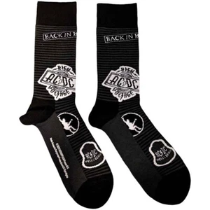 AC/DC Calcetines Volver a Negro Unisex Reino Unido 7-11 Oficial Hombres Damas Negro Nuevo - Imagen 1 de 2