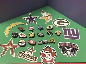 NFL Football🏈 Crocs Jibbitz Lot Of 14 Shoe Charms + Football Stickers Lot - Picture 1 of 9