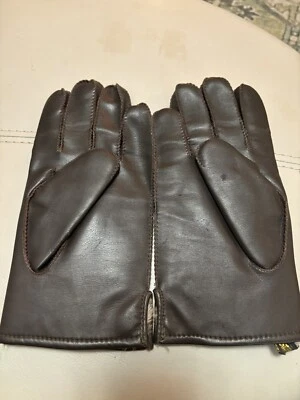 Guantes de cuero sintético vintage Avon para mujer talla L forrados de piel de conejo Foto 1 de 4