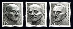 871-73 Einzelmarken aus Block 11 ** (Deutsche Friedensnobelpreisträger) - Picture 1 of 1