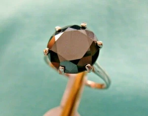 ANELLO 5,0 ct VERO DIAMANTE NERO 100% NATURALE, VALUTAZIONE, TESTER DIAMANTI GRATUITO, MISURA 10 - Foto 1 di 11