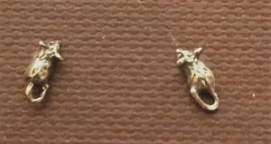 Ohrstecker, 925er Silber, "Mäuse". Länge 0,6 cm, Breite 0,2 cm - Bild 1 von 3