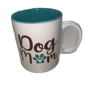 Dog Mom Coffee Tea Mug Open Road Brand White Teal Interior Ceramic Large 16 Oz - Picture 1 of 10